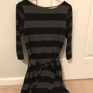 Black and Grey Stripe LOFT dress